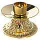 Candelero fundición estilo gótico diámetro 4 cm latón dorado s2