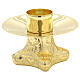 Rococo style brass candlestick with 1.6 in gold plated socket s2