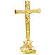 Crocifisso altare stile rococò 25 cm ottone dorato s1