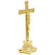 Crocifisso altare stile rococò 25 cm ottone dorato s2