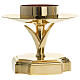 Candeliere base quadrata bossolo 8 cm ottone dorato s1
