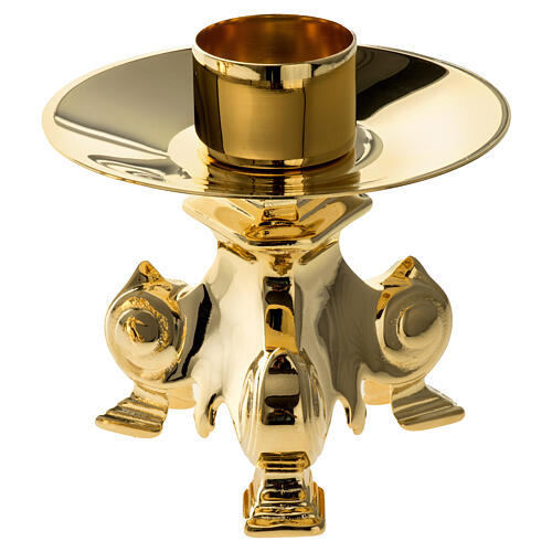 Candelero barroco para altar 4 cm latón dorado 2