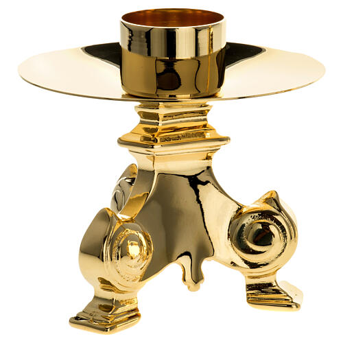 Candeliere barocco da mensa 4 cm ottone dorato 1