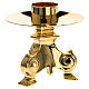 Baroque altar candlestick 4 cm golden brass s1