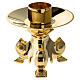 Baroque altar candlestick 4 cm golden brass s2