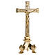 Croce altare stile barocco 30 cm ottone dorato s1