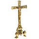 Croce altare stile barocco 30 cm ottone dorato s3