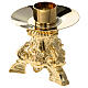 Candelero en fundición barroco ricamente decorado base 5 cm latón dorado s2