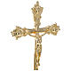 Croce montata su candeliere 45 cm ottone dorato stile barocco s2