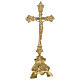 Croce montata su candeliere 45 cm ottone dorato stile barocco s4