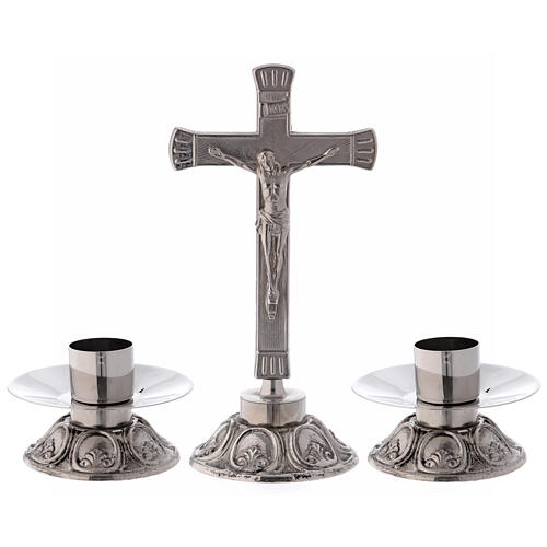 Completo altare stile barocco ottone nichelato 35 cm 1