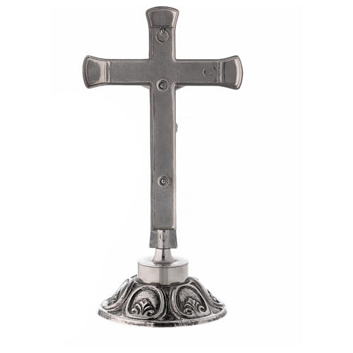 Conjunto de altar estilo barroco em latão niquelado 35 cm 5