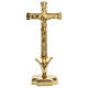 Croce altare su candeliere 24 cm ottone dorato s1
