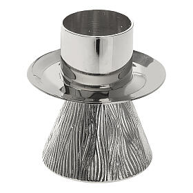 Altar candlestick, cone shape, silver-plated brass, 1.2-inch socket