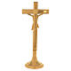 Cruz de altar latão dourado 40 cm corpo de Cristo em relevo s3