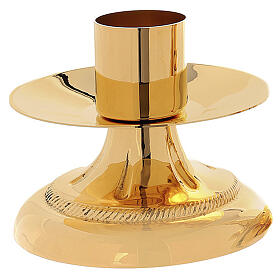 Golden brass table candlestick line decoration, candle diameter 4 cm