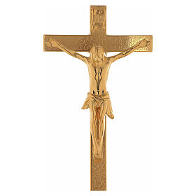 Croce da altare ottone dorato 24K nodo croce e uva 40 cm