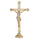 Croce su candeliere decorato floreale ottone dorato 50 cm s1