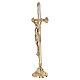 Altar cross on decorative floral brass golden candlestick style, 50 cm s3