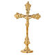 Altar cross with embossed Body of Christ, 14 in, golden brass s1