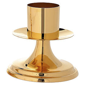 Castiçal altar base simples latão dourado bocal diâm. 4 cm