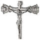Cruz de altar base castiçal latão prateado 35 cm s2