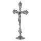 Altar Crucifix with Silvered Brass Candlestick Base 35 cm s1