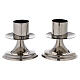 Silver-plated brass altar candlestick, 1.6 in diameter s2