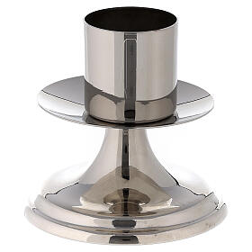 Candeliere ottone argentato altare bossolo diam. 4 cm