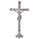 Cruz altar base decoração floral latão prateado 50 cm s3