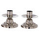 Candlestick with floral base, 1.6-inch brass plated in silver s2