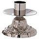 Altar candle holder with floral base 4 cm diameter silver-plated brass s1