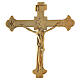 Altar Cross in Golden Brass with Floral Base, 30 cm s2