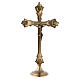 Altar crucifix with simple candleholder base polished brass 35 cm s3