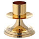 Altar candlestick smooth base polished brass spike diam. 4 cm s1