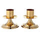 Altar candlestick smooth base polished brass spike diam. 4 cm s2
