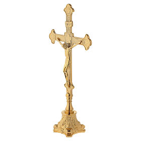 Croce per altare base rococò 30 cm ottone dorato