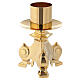 Baroque style candlestick with 24K gold-plated brass base and 1.6-inch diameter socket s1