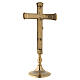 Croce per altare base liscia ottone lucido 25 cm s3