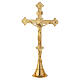 Altar Crucifix Cross Polished Brass Cone Base, 30 cm s1