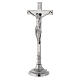 Silver-plated brass altar cross with decorated base, 16 in s2