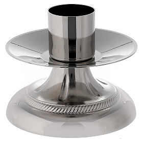 Silver-plated brass altar candlestick with 1.6-inch diameter socket