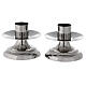 Silver-plated brass altar candlestick, candle holder 4 cm diameter s3