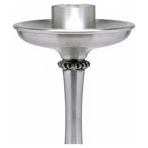 Castiçal em metal base barroca friso folhas de Acanto 23 cm bocal 40 mm 3