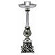 Silver-plated brass altar candle holder, Baroque style with acanthus leaf decoration, 40 mm socket s1