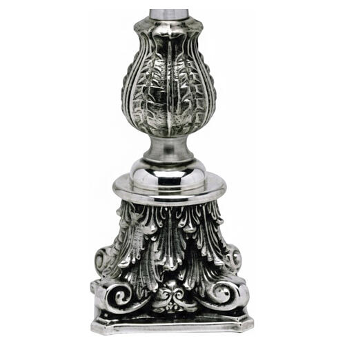 Candelero estilo barroco plateado con hojas de acanto diám. 40 mm 2