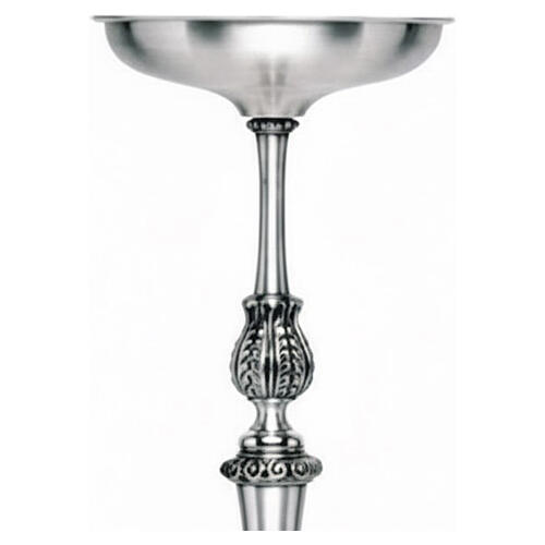 Castiçal em latão prateado estilo barroco com folhas de acanto bocal 40 mm 3