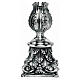 Altar candle holder, silver-plated metal, Baroque style with acanthus leaves, 40 mm socket s2