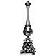 Cruz de altar plateada base barroca decoración hojas de acanto 65 cm s3