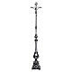 Cruz de altar metal prateado 77 cm estilo barroco com ornamentos s1